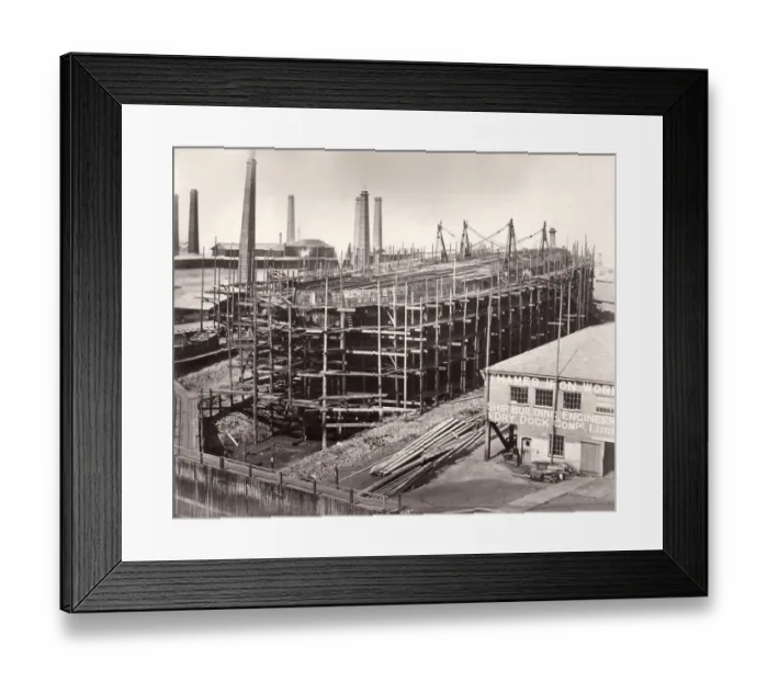 Framed Print : William I. 22nd August 1867: The construction of the William I at the Thames Iron Works