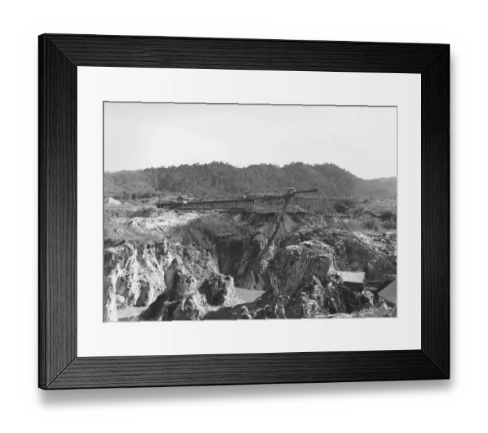 Framed Print : Tin Mine. 19th November 1957: A gravel pump mine in the Kinta Valley in Malaya Framed Print : Tin Mine. 19th November 1957: A gravel pump mine in the Kinta Valley in Malaya