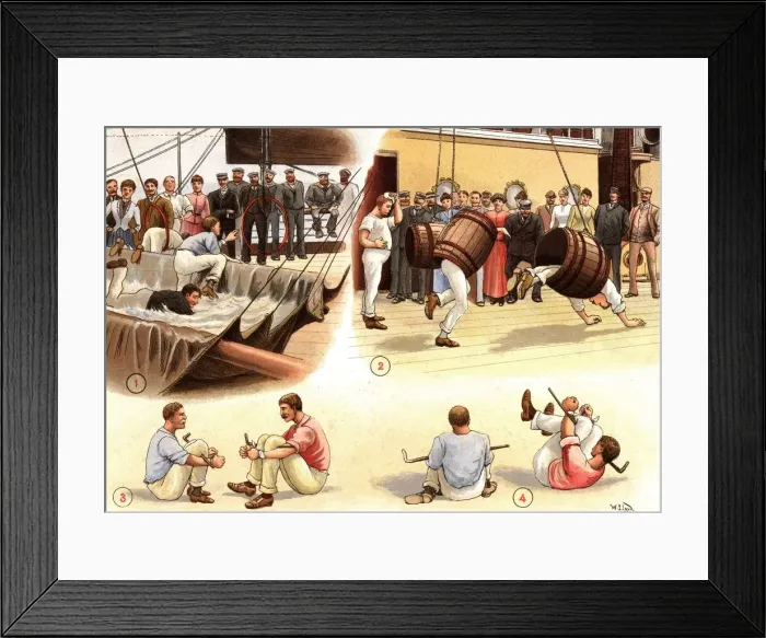 Framed Print : P & O Ferry Deck Games, circa 1900 Framed Print : P & O Ferry Deck Games, circa 1900
