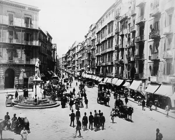 Naples. circa 1870: Via Roma in Naples. (Photo by Hulton Archive / Getty Images)
