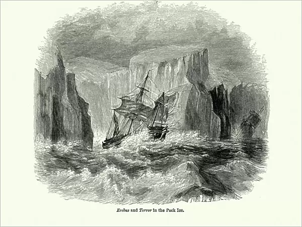 HMS Erebus and Terror in the pack ice, 19th Century