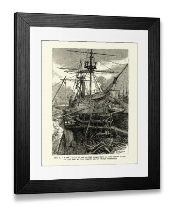 Framed Print : HMS Alert (1856) in dry dock, 1884 Framed Print : HMS Alert (1856) in dry dock, 1884