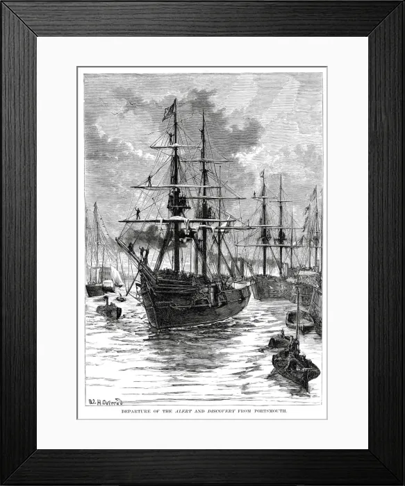 Framed Print : HMS Alert and Discovery depart from Portsmouth Framed Print : HMS Alert and Discovery depart from Portsmouth