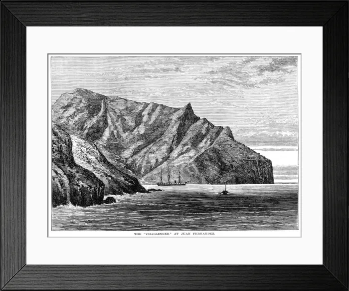 Framed Print : HMS Challenger at Juan Fernandez Framed Print : HMS Challenger at Juan Fernandez