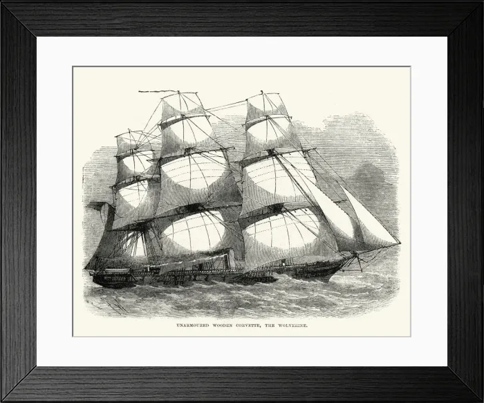 Framed Print : British Royal Navy Warship HMS Wolverine (1863) Framed Print : British Royal Navy Warship HMS Wolverine (1863)