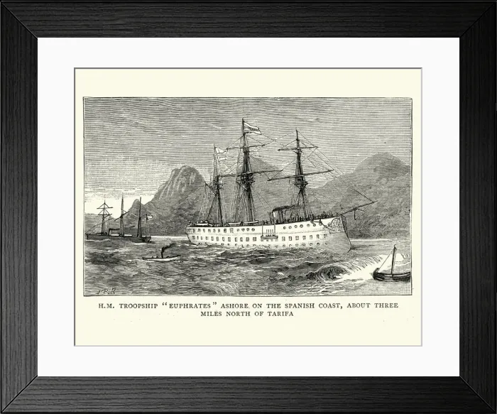 Framed Print : HMS Euphrates Royal Navy Troopship, 1884