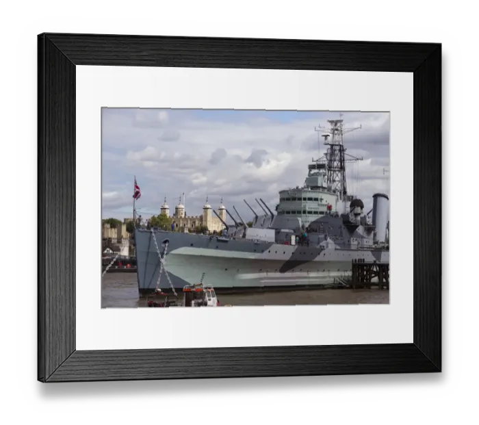 Framed Print : Europe, Uk, England, London, View Of Boat - Military Warship - HMS Belfast, A Royal Framed Print : Europe, Uk, England, London, View Of Boat - Military Warship - HMS Belfast, A Royal