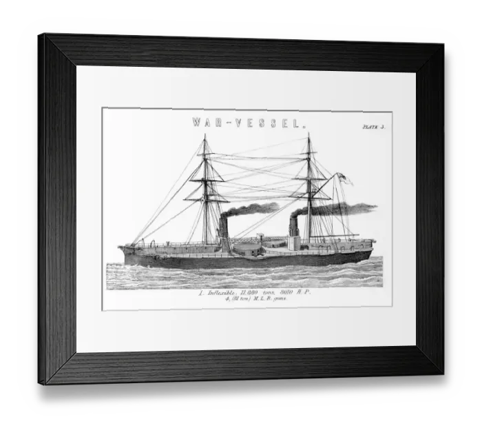Framed Print : British Royal Navy Warship HMS Inflexible Framed Print : British Royal Navy Warship HMS Inflexible