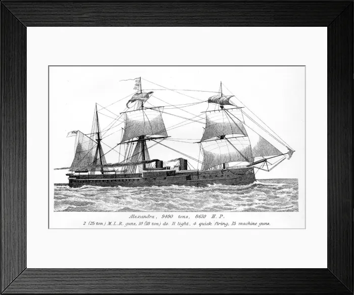 Framed Print : British Royal Navy Warship HMS Alexandra Framed Print : British Royal Navy Warship HMS Alexandra