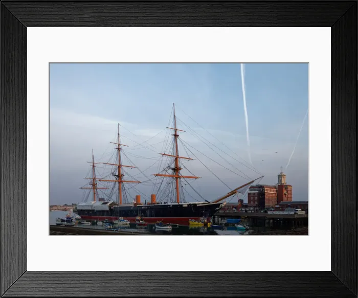 Framed Print : HMS Warrior at Sunrise Framed Print : HMS Warrior at Sunrise