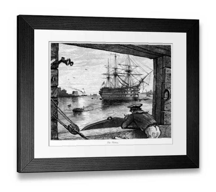 Framed Print : HMS Victory at Portsmouth (Victorian engraving) Framed Print : HMS Victory at Portsmouth (Victorian engraving)