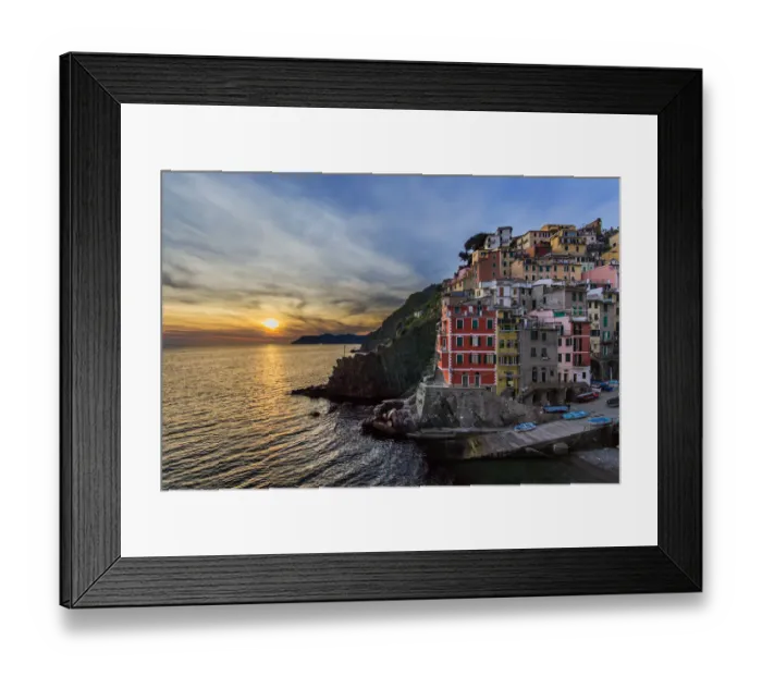 Framed Print : Sunset Over Riomaggiore, Cinque Terre, Italy