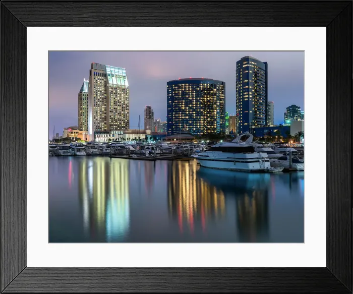 Framed Print : San Diego Waterfront At Embarcadero Marina