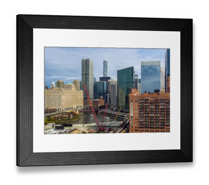 Framed Print : Aerial View Of Chicago River Framed Print : Aerial View Of Chicago River