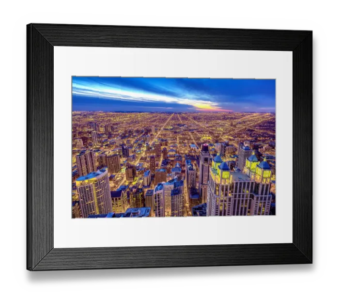 Framed Print : Chicago Sunset Framed Print : Chicago Sunset