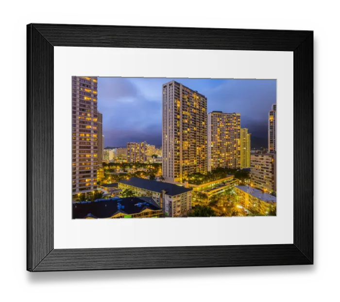 Framed Print : Waikiki Skyline