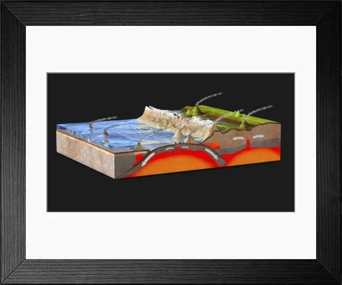 Framed Print : Plate tectonics, illustration Framed Print : Plate tectonics, illustration