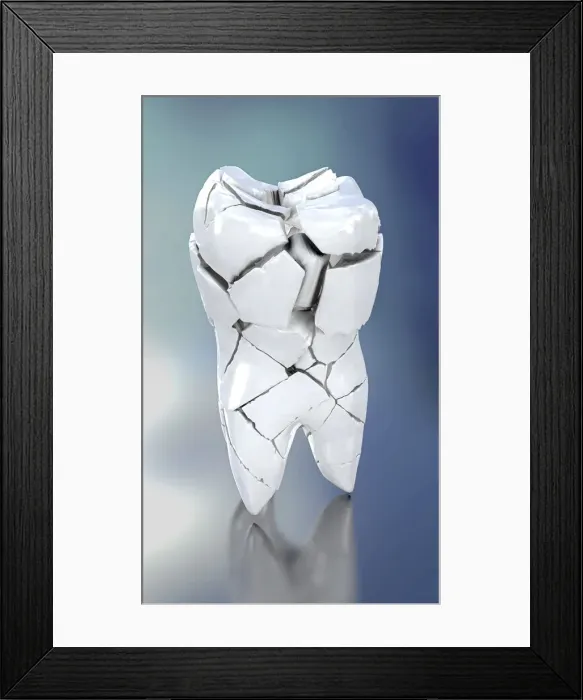 Framed Print : Broken tooth, illustration Framed Print : Broken tooth, illustration