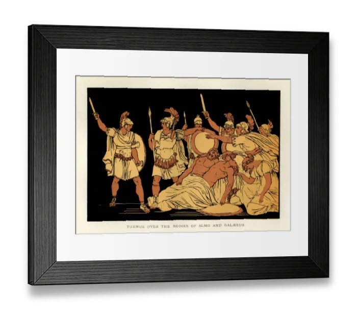Framed Print : Stories from Virgil - Turnus Over the Bodies of Almo and Galaesus Framed Print : Stories from Virgil - Turnus Over the Bodies of Almo and Galaesus
