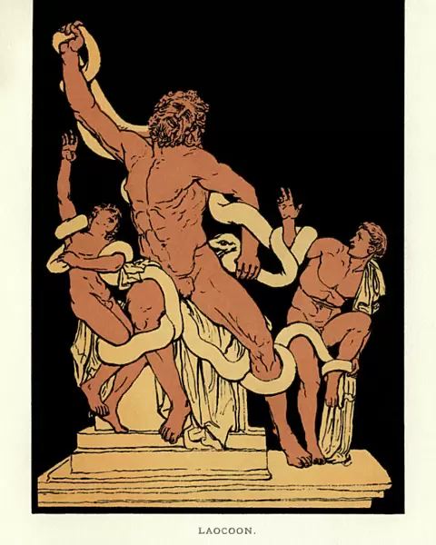 Stories from Virgil - Laocoon and his sons being attacked by the snakes