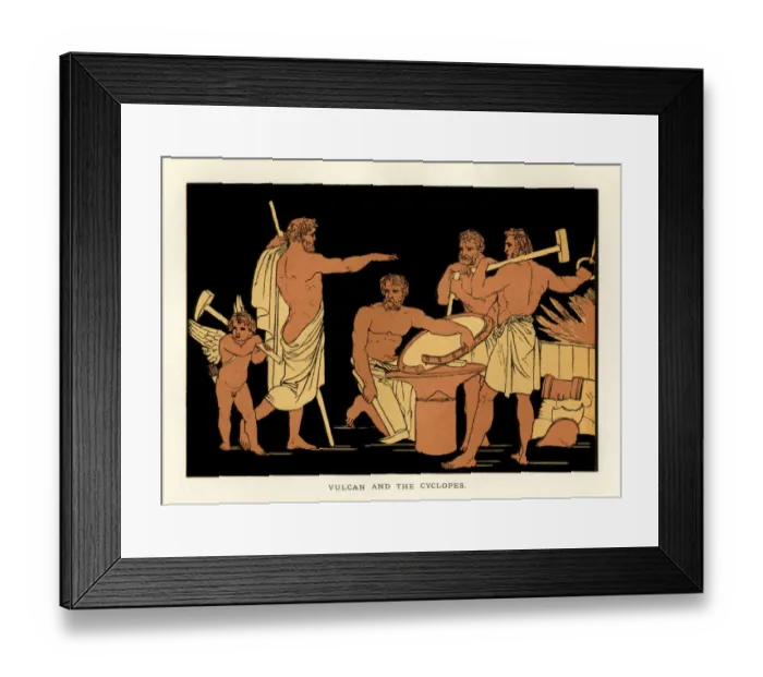 Framed Print : Stories from Virgil - Vulcan and the Cyclopes