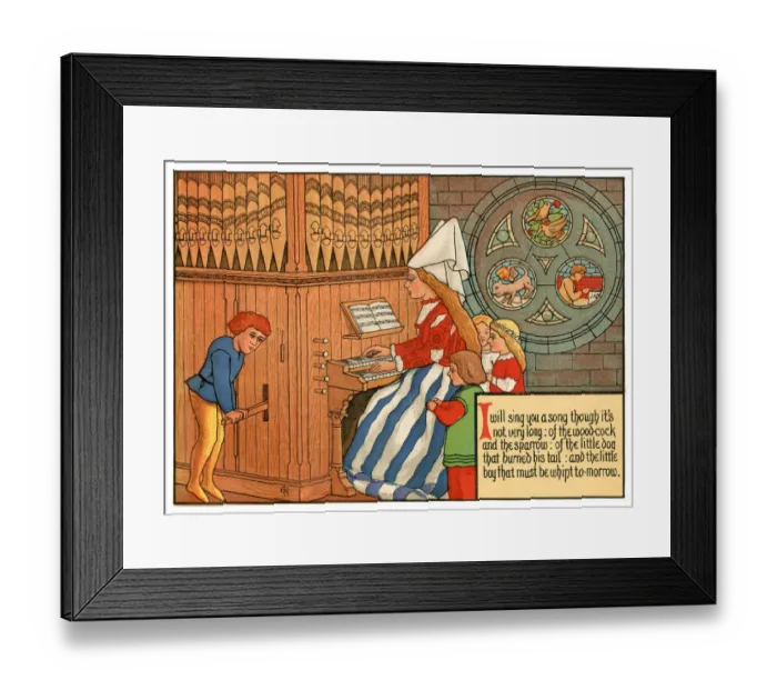Framed Print : I Will Sing You a Song Though Its Not Very Long - Victorian nursery rhyme illustration Framed Print : I Will Sing You a Song Though Its Not Very Long - Victorian nursery rhyme illustration