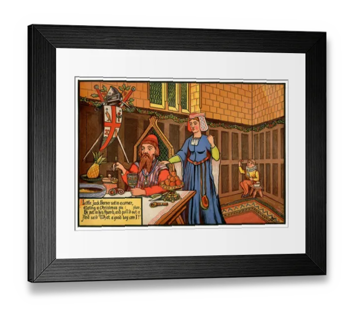 Framed Print : Little Jack Horner - Victorian nursery rhyme illustration Framed Print : Little Jack Horner - Victorian nursery rhyme illustration