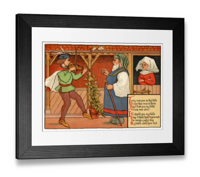 Framed Print : Jacky Come Give Me Thy Fiddle - Victorian nursery rhyme illustration Framed Print : Jacky Come Give Me Thy Fiddle - Victorian nursery rhyme illustration