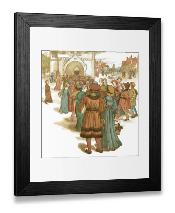 Framed Print : Townsfolk queuing to enter the town hall Framed Print : Townsfolk queuing to enter the town hall