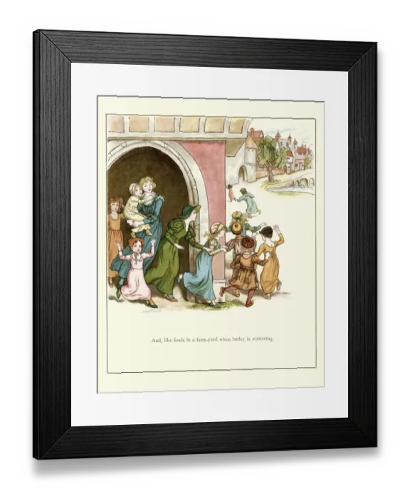Framed Print : Children rushing to hear the music of the pied piper Framed Print : Children rushing to hear the music of the pied piper