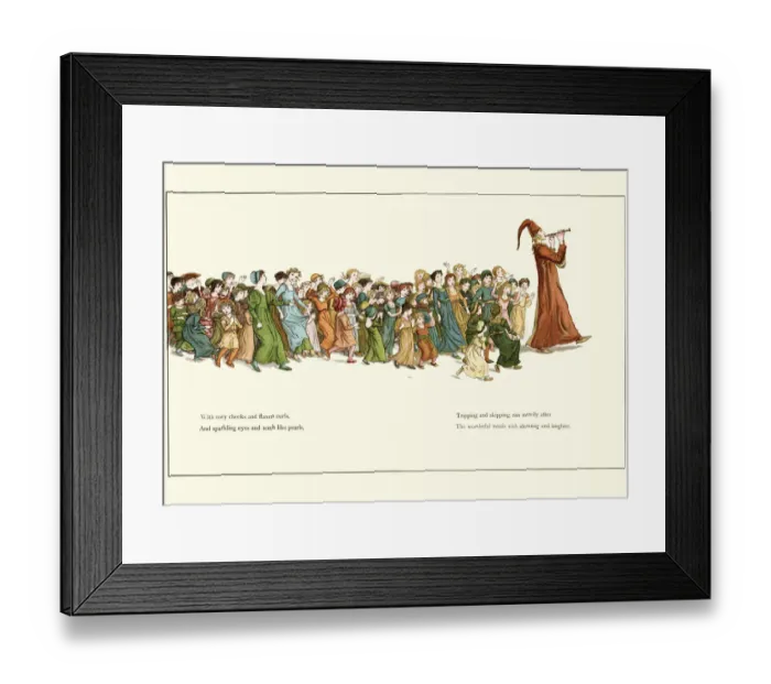 Framed Print : The Pied Piper leading the children away Framed Print : The Pied Piper leading the children away