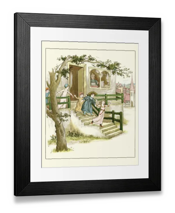 Framed Print : Vintage engraving of a scene from the Pied Piper of Hamelin Framed Print : Vintage engraving of a scene from the Pied Piper of Hamelin