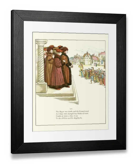 Framed Print : Mayors watches as the pied piper takes to children