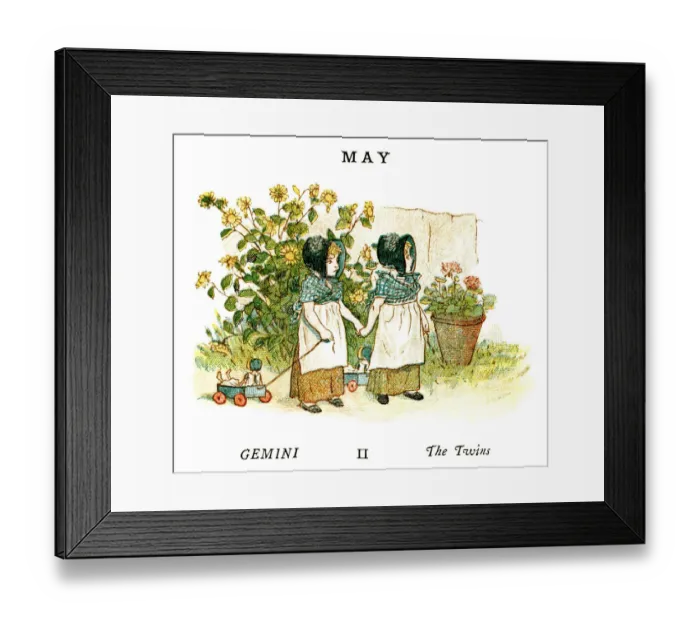 Framed Print : May - Kate Greenaway, 1884 Framed Print : May - Kate Greenaway, 1884