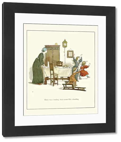 Vintage engraving of a scene from the Pied Piper of Hamelin