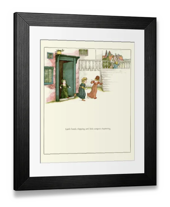Framed Print : Vintage engraving of a scene from the Pied Piper of Hamelin Framed Print : Vintage engraving of a scene from the Pied Piper of Hamelin