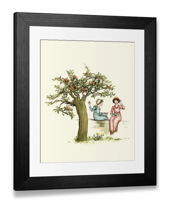 Framed Print : Two children under the orange tree Framed Print : Two children under the orange tree