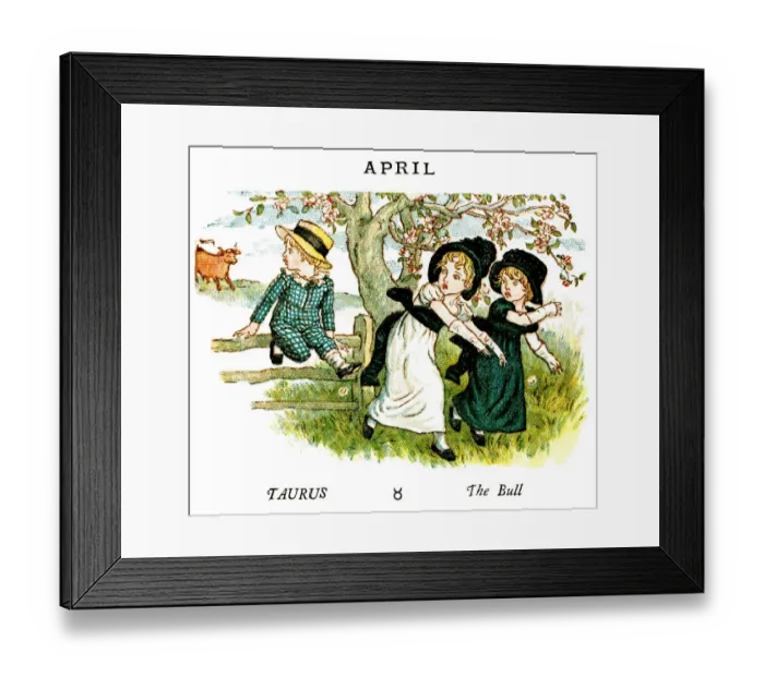 Framed Print : April - Kate Greenaway, 1884 Framed Print : April - Kate Greenaway, 1884