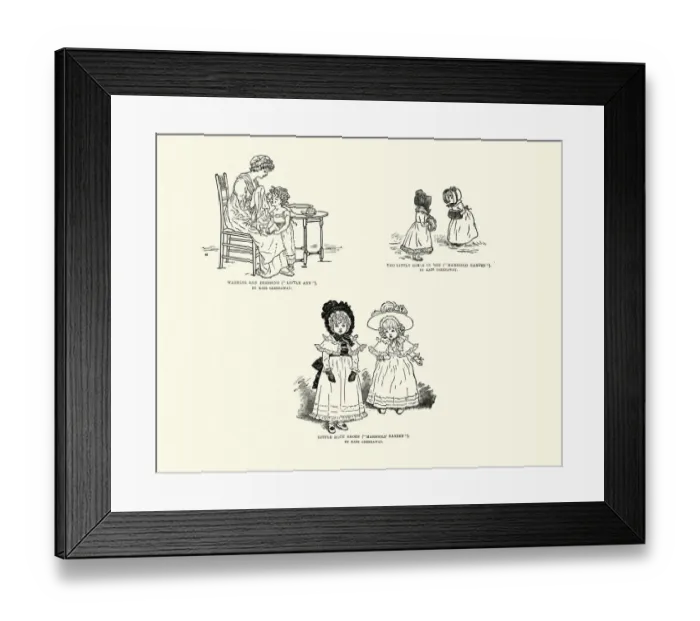 Framed Print : Sketches of Little girls by Kate Greensway, 19th Century