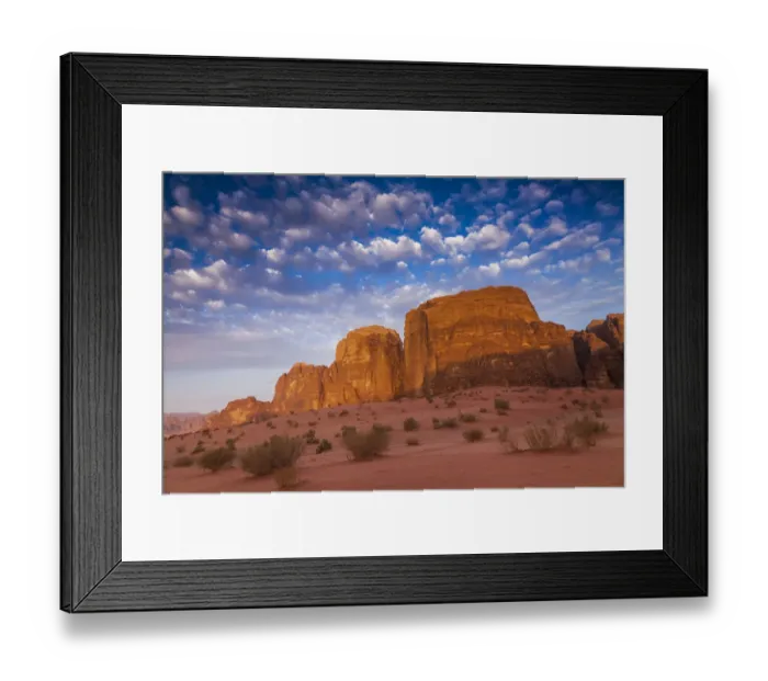 Framed Print : Wadi Rum desert landscape at sunruse, Jordan Framed Print : Wadi Rum desert landscape at sunruse, Jordan