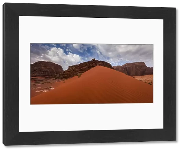 Panorama of Wadi Rum desert at sunruse, Jordan