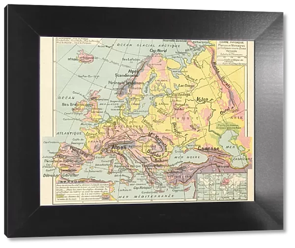 Europe physical map 1887