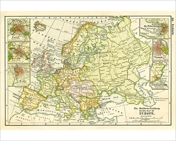 Europe map 1898
