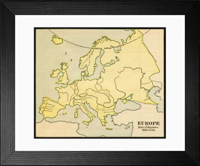Framed Print : Map of Europe 1899 Framed Print : Map of Europe 1899