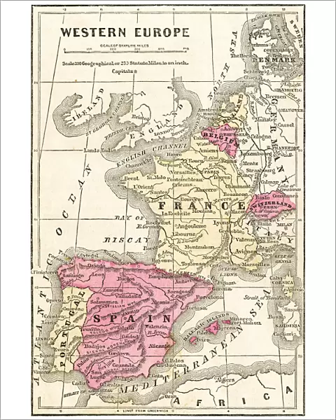 Map of Western Europe 1871