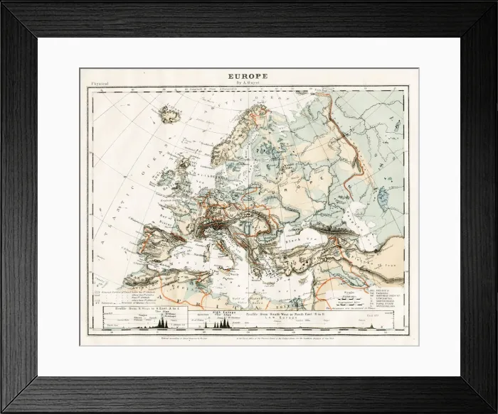 Framed Print : Map of Europe 1868 Framed Print : Map of Europe 1868