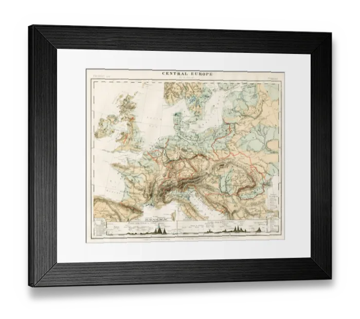Framed Print : Map of Europe 1868 Framed Print : Map of Europe 1868