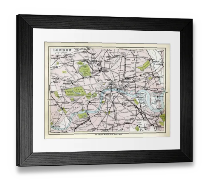 Framed Print : Antique map of London Framed Print : Antique map of London