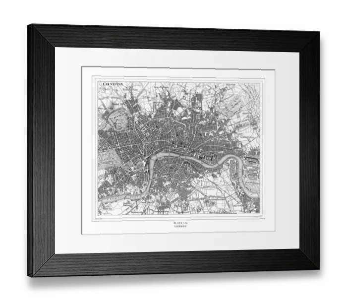 Framed Print : London Engraving Antique Illustration, Published 1851 Framed Print : London Engraving Antique Illustration, Published 1851