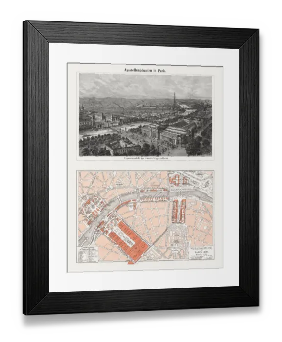 Framed Print : 1900 Paris Exposition, France, wood engraving and lithograph, published 1900 Framed Print : 1900 Paris Exposition, France, wood engraving and lithograph, published 1900